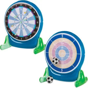 Hearthsong Jumbo 57-Inch Inflatable 2-in-1 Darts and Soccer Set with Double-Sided Scoreboard, Two Soccer Balls, Six Darts, Outdoor Play, Ages 5 and Up