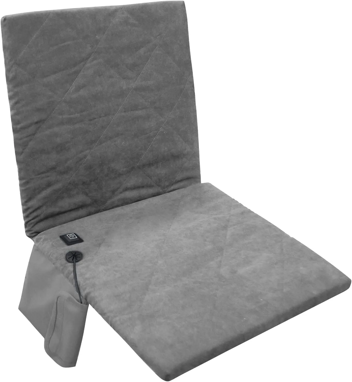 Heated Seat Cushion, 16inch Heated Stadium Seat Chair Pad with Back Support and 3 Level Heating, Portable Heating Seat Cover for Home Office Chair Sports Events Outing Travelling(Grey)