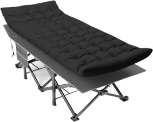 Heavy Duty Camping Cot - 32In Folding Sleeping Bed for Adults - Durable 1200D Double Layer Oxford Fabric