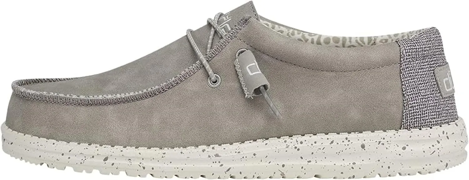 Hey Dude Men's Wally Recycled Leather | Men’s Shoes | Men's Lace Up Loafers | Comfortable & Light-Weight