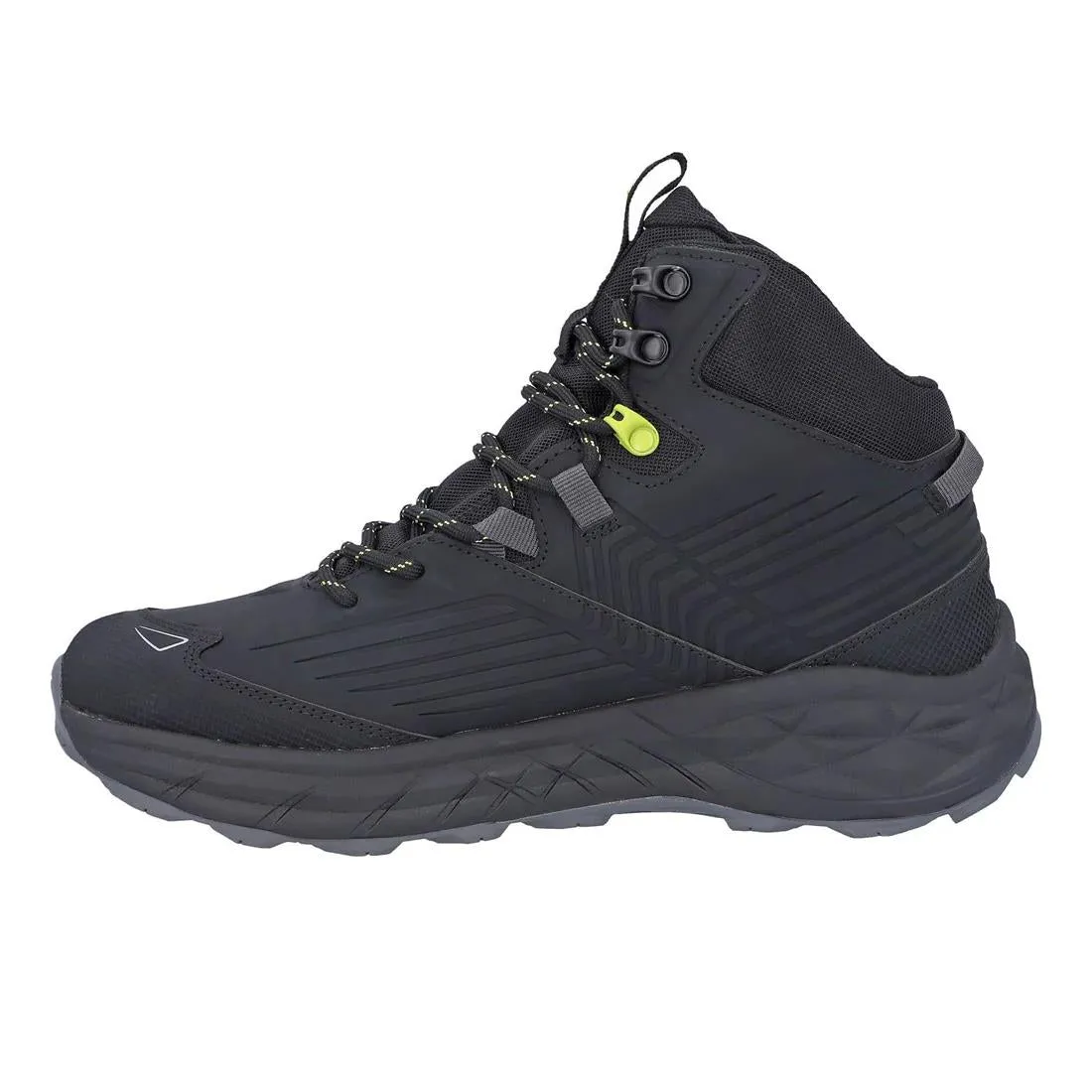 Hi-Tec Mens Fuse Trek Mid Black/Sulphur Spring Hiking Boots