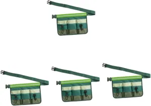 HOMSFOU 4pcs Durable Hiking Fanny Pack Garden Tool Organizer Heavy Duty Reflective Stripe