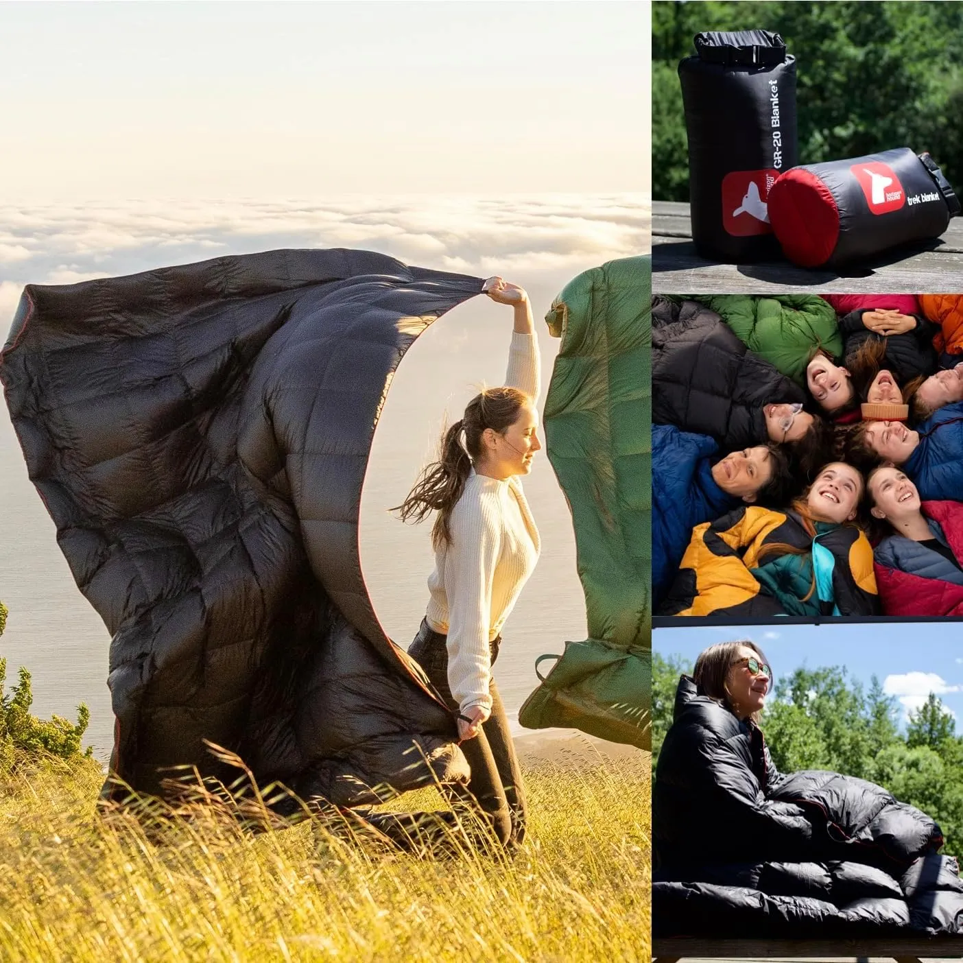 Horizon Hound Down Camping Blanket - Outdoor Travel Quilt | Sustainable, Insulated, Lightweight & Warm Gear for Sleep, Camping, Stadium, Hiking & Festivals | Water Resistant, Packable & Compact