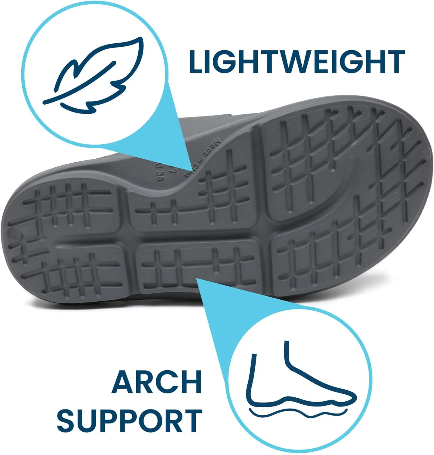 HUHV Recovery Comfort Sandals- Orthopedic Flip-Flop and Slide Sandals with Arch Support and Extra Cushion EVA Footbed for Men and Women