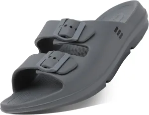 HUHV Recovery Comfort Sandals- Orthopedic Flip-Flop and Slide Sandals with Arch Support and Extra Cushion EVA Footbed for Men and Women