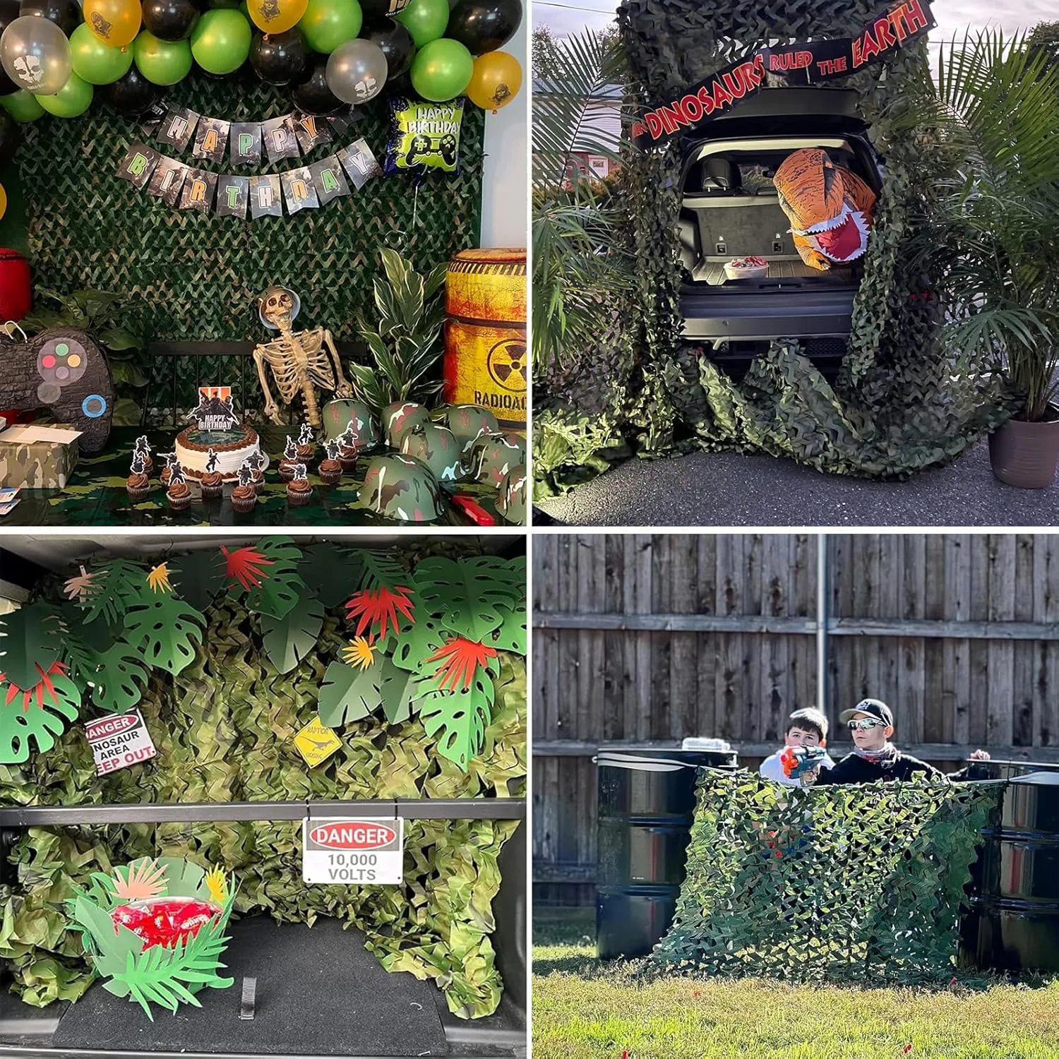 HYOUT Camo Netting Bulk Roll Camouflage Net Ghillie Hunting Blind Camping Sunshade, Military Army Party Decoration