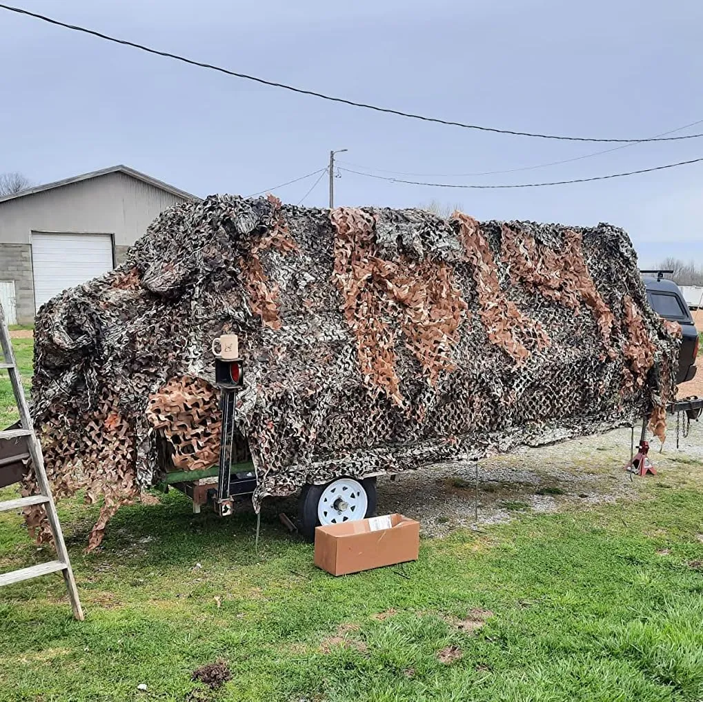HYOUT Camo Netting Bulk Roll Camouflage Net Ghillie Hunting Blind Camping Sunshade, Military Army Party Decoration