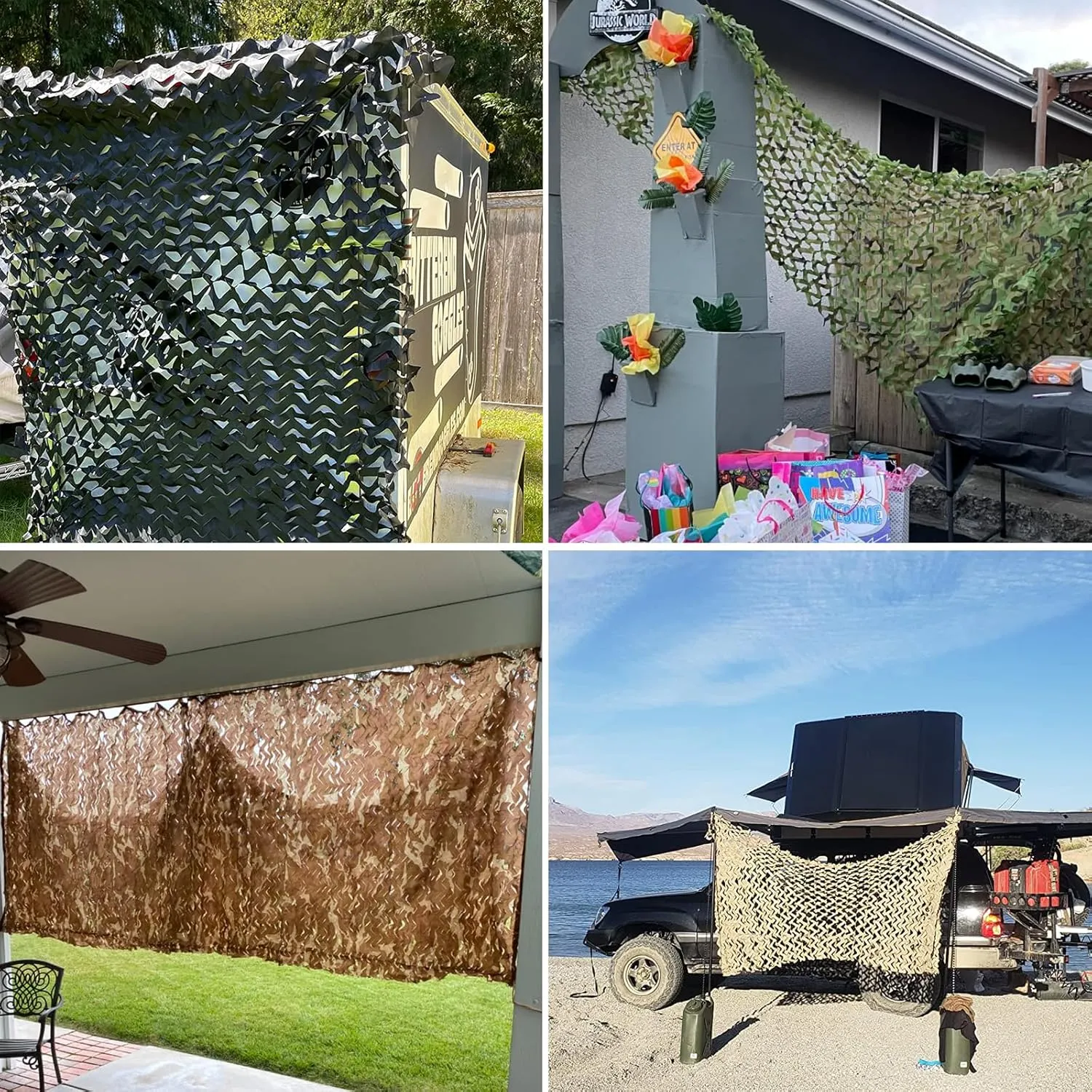HYOUT Camo Netting Bulk Roll Camouflage Net Ghillie Hunting Blind Camping Sunshade, Military Army Party Decoration