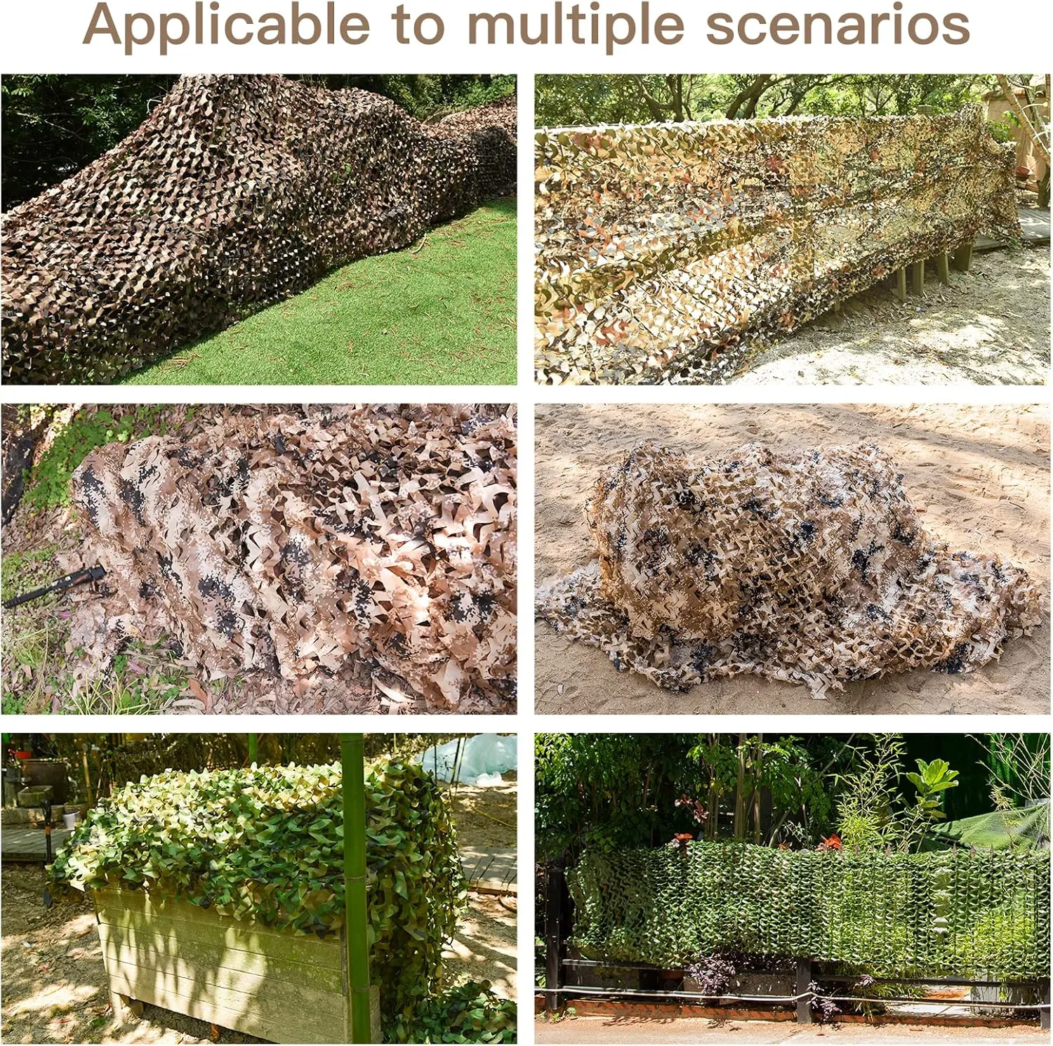 HYOUT Camo Netting Bulk Roll Camouflage Net Ghillie Hunting Blind Camping Sunshade, Military Army Party Decoration
