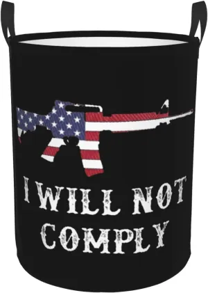 I Will Not Comply Laundry basket dirty clothes storage basket with handles Small