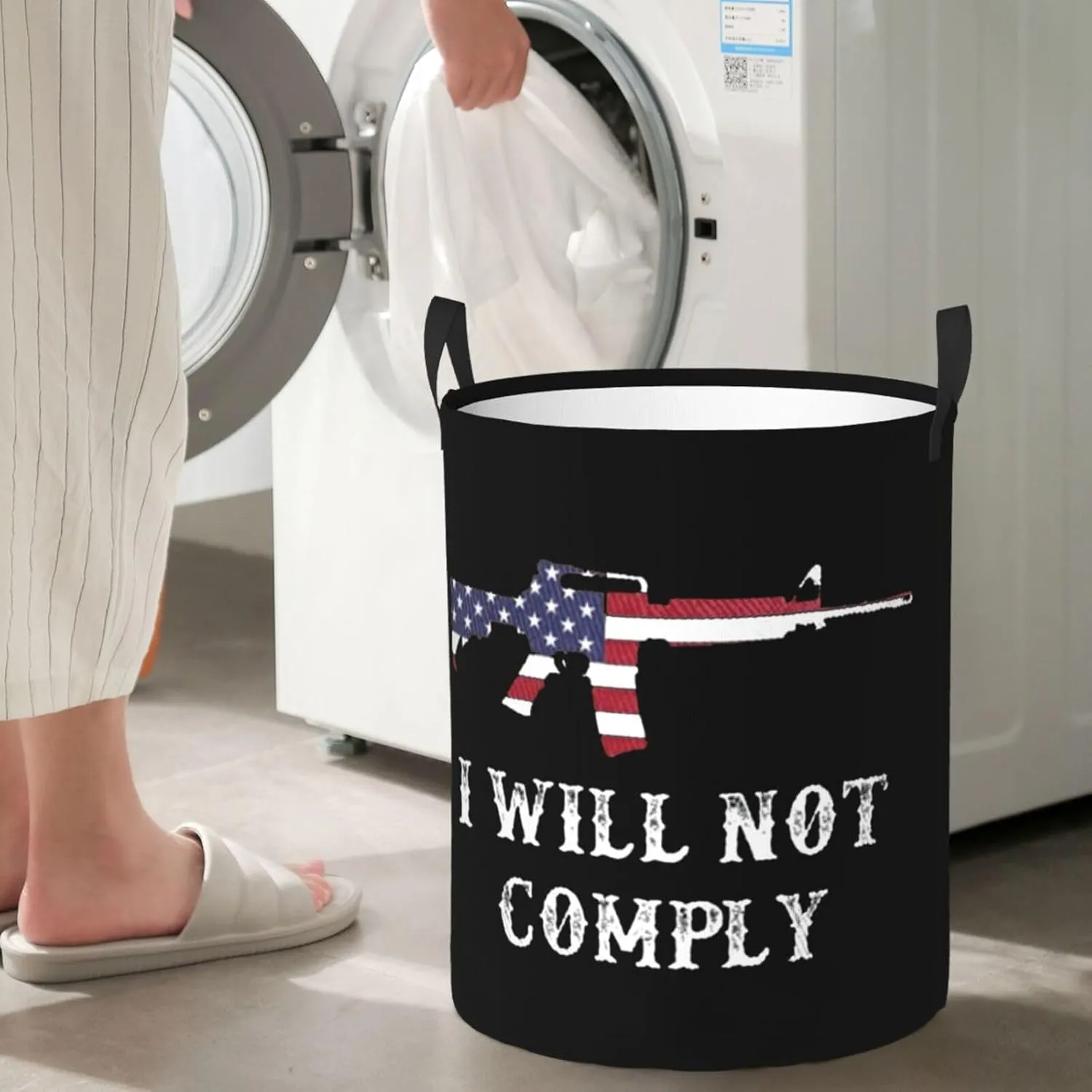 I Will Not Comply Laundry basket dirty clothes storage basket with handles Small