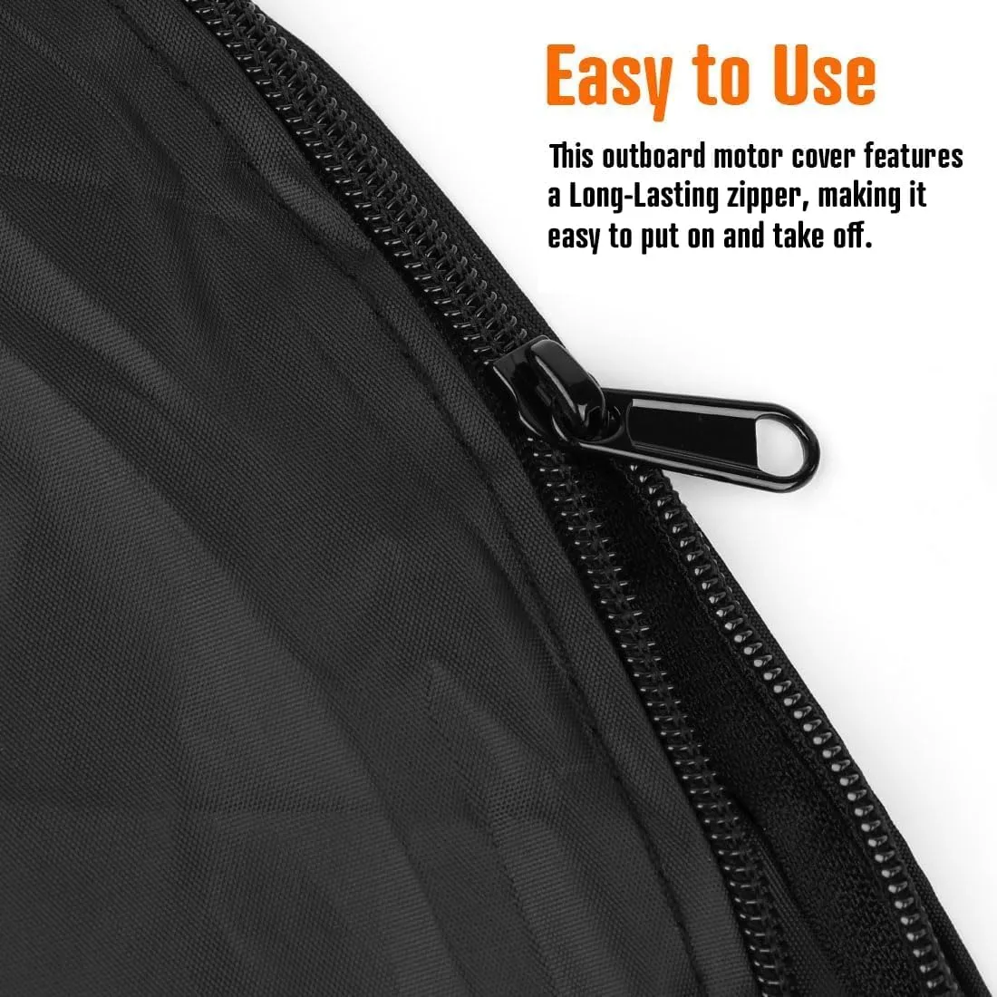 iCOVER Outboard Motor Covers, Trailerable Full Boat Engine Cover Waterproof Heavy Duty Oxford Fabric with Zipper, Fits 60-100HP Motors