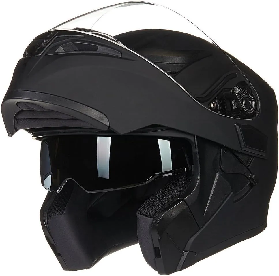 ILM Motorcycle Dual Visor Flip up Modular Full Face Helmet DOT 6 Colors Model 902