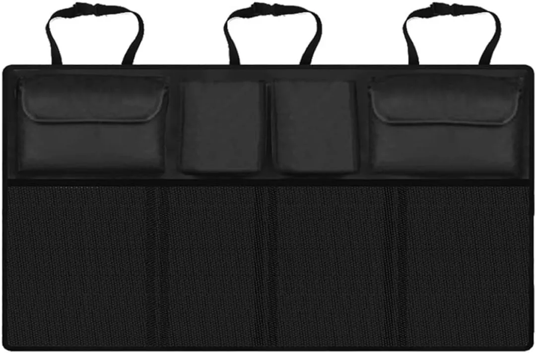 IMIKEYA Car Backseat Organizer Multi Purpose Trunk Hanging Storage Bag for Travel Emergency Gear and Auto Supplies Durable Black Color