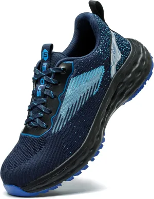 ISOOUS Steel Toe Shoes for Men Non Slip Work Shoes Women Lightweight Comfortable Safety Work Shoes for Men Puncture Proof Steel Toe Sneakers for Construction