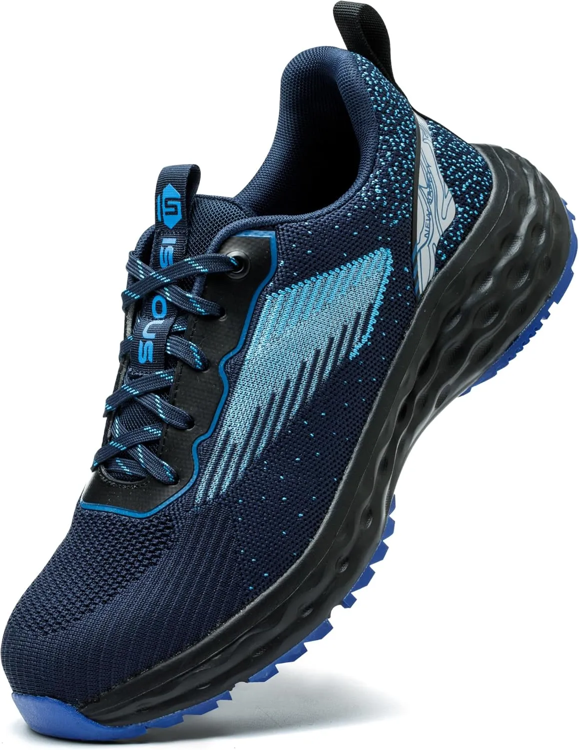 ISOOUS Steel Toe Shoes for Men Non Slip Work Shoes Women Lightweight Comfortable Safety Work Shoes for Men Puncture Proof Steel Toe Sneakers for Construction