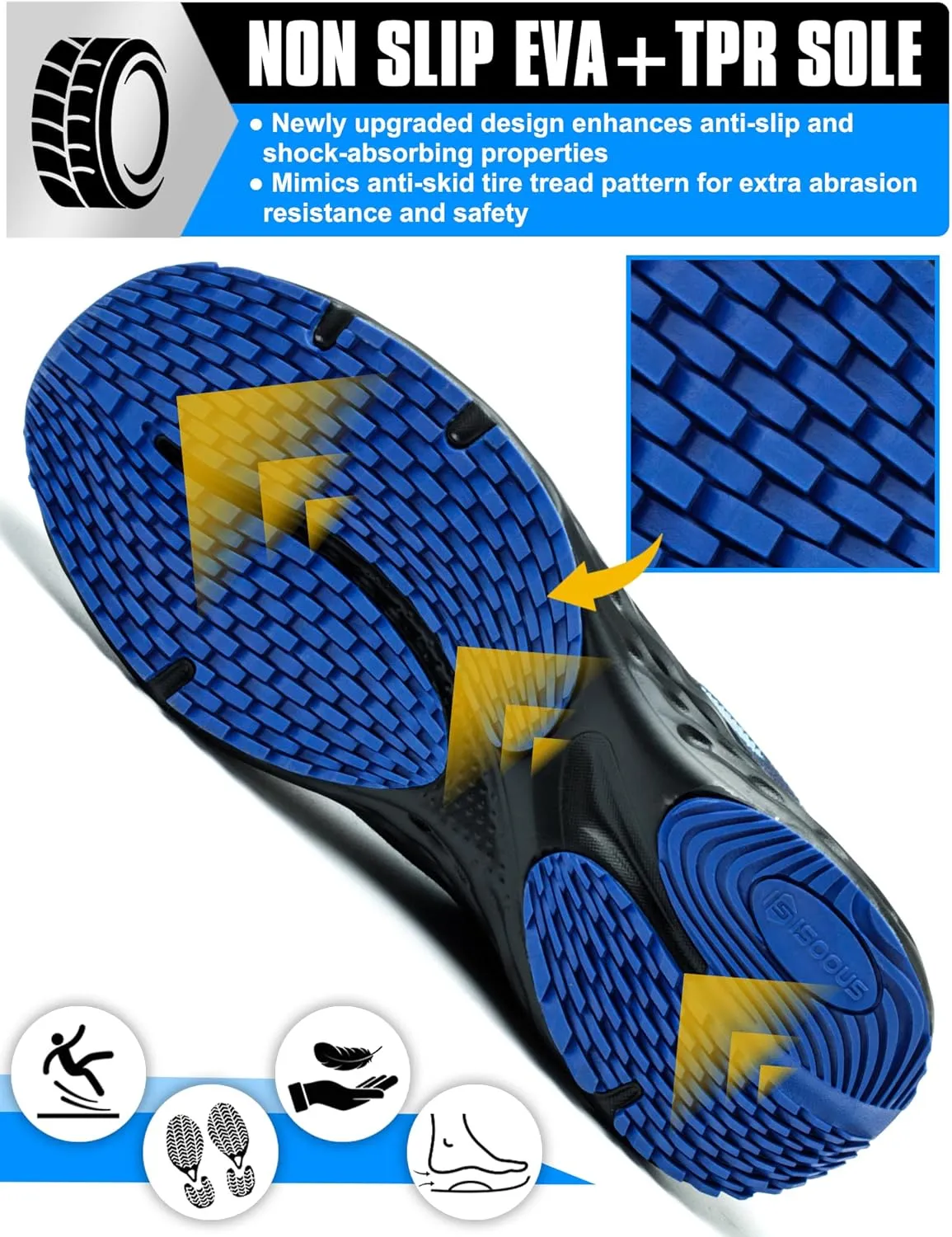 ISOOUS Steel Toe Shoes for Men Non Slip Work Shoes Women Lightweight Comfortable Safety Work Shoes for Men Puncture Proof Steel Toe Sneakers for Construction