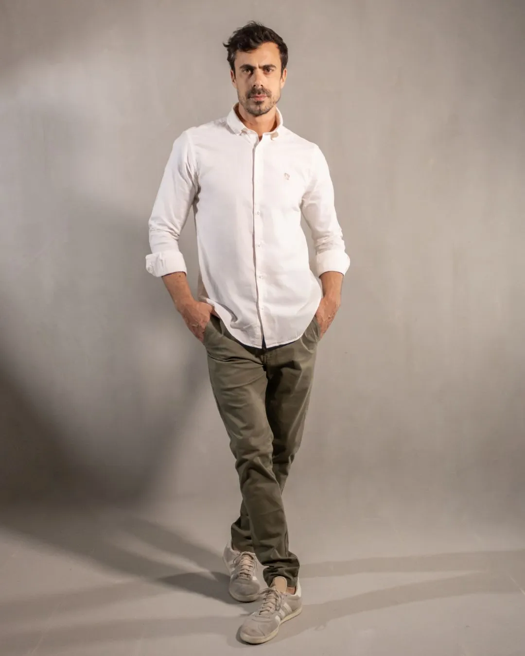 Ivory Oxford Stain Resistant Shirt Regular Fit
