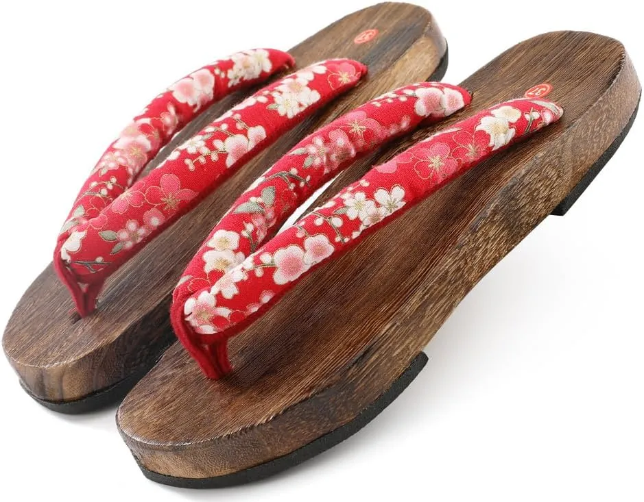 Japanese Wooden Geta Sandals Cosplay Clogs Flip Flop Japanese Style Traditional Wooden Slippers for Women