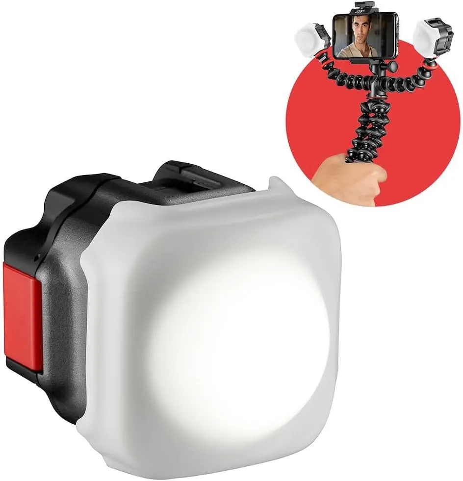 JOBY Beamo LED Light for Smartphone and Mirrorless Camera - Compact, Wireless Charging, Bluetooth, Waterproof, for Vlogging, Photo and Video Content Creation