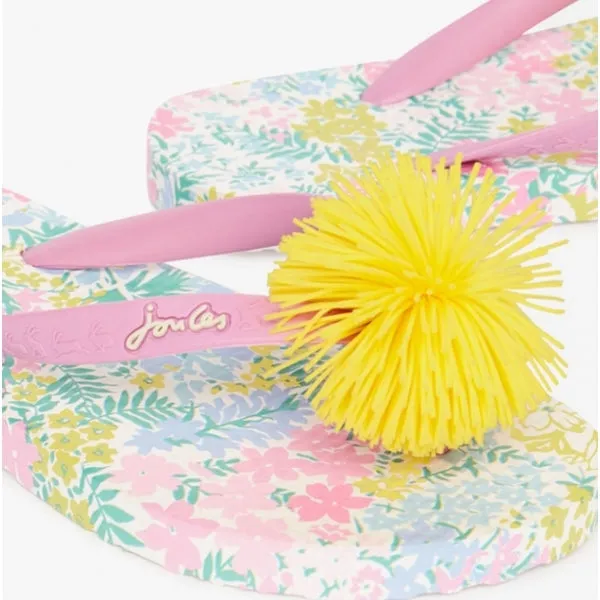 Joules FLIP FLOP JNR Girls Beach Sandals White Floral