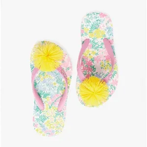 Joules FLIP FLOP JNR Girls Beach Sandals White Floral