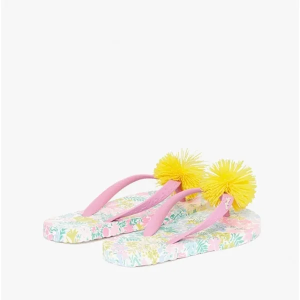 Joules FLIP FLOP JNR Girls Beach Sandals White Floral