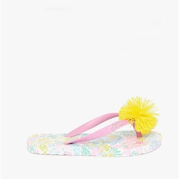 Joules FLIP FLOP JNR Girls Beach Sandals White Floral