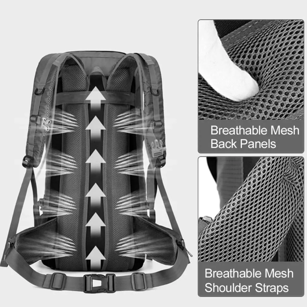 JSEIAJB 70L Hiking Camping Backpack Water-resistant Climbing Camping Outdoor Backpack Travel Sports Bag