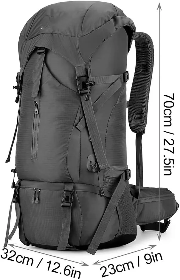 JSEIAJB 70L Hiking Camping Backpack Water-resistant Climbing Camping Outdoor Backpack Travel Sports Bag
