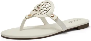 katliu Women's Flat Sandals Flip Flop Sandals Comfortable Dressy Thong Sandals