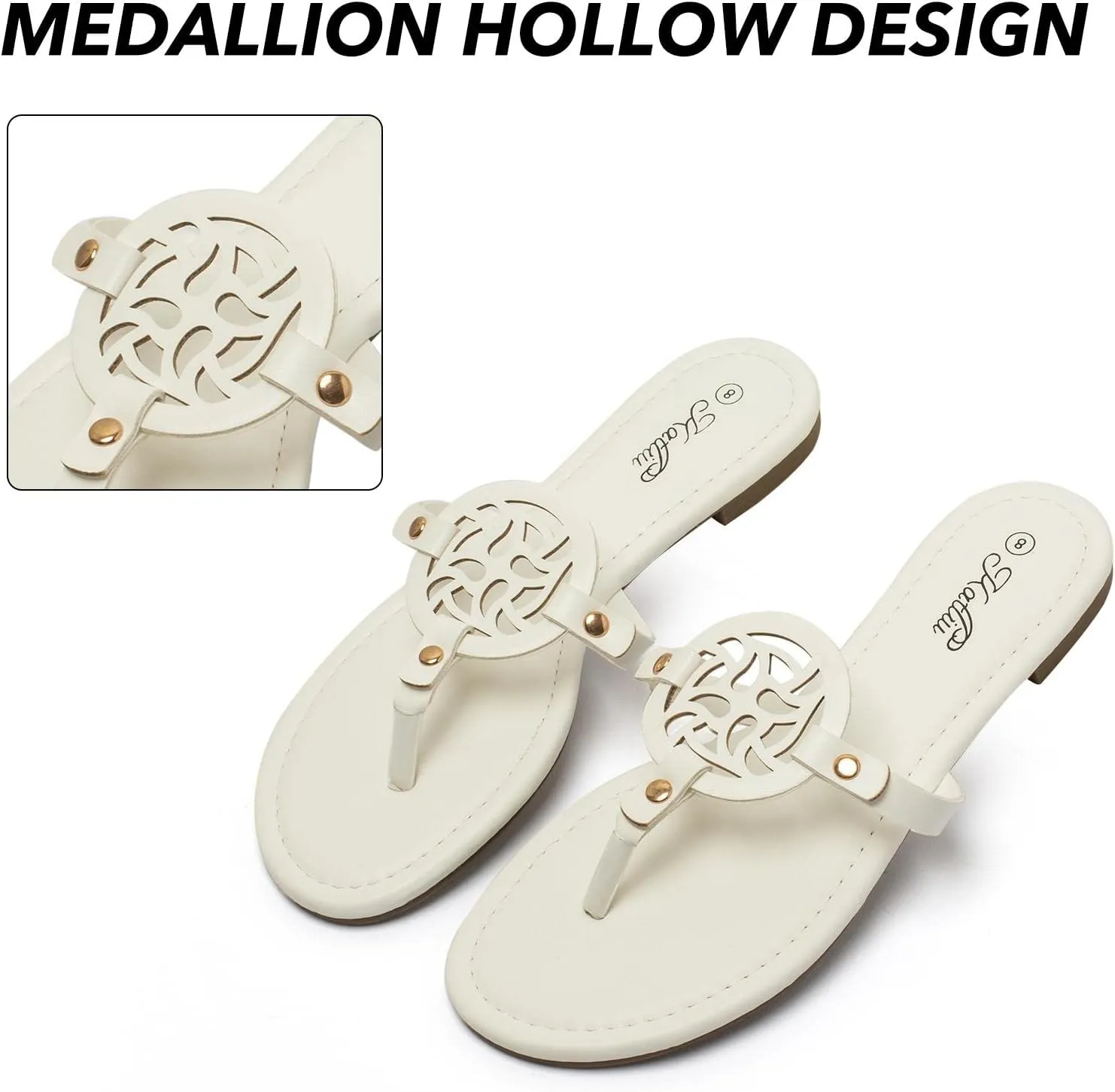 katliu Women's Flat Sandals Flip Flop Sandals Comfortable Dressy Thong Sandals