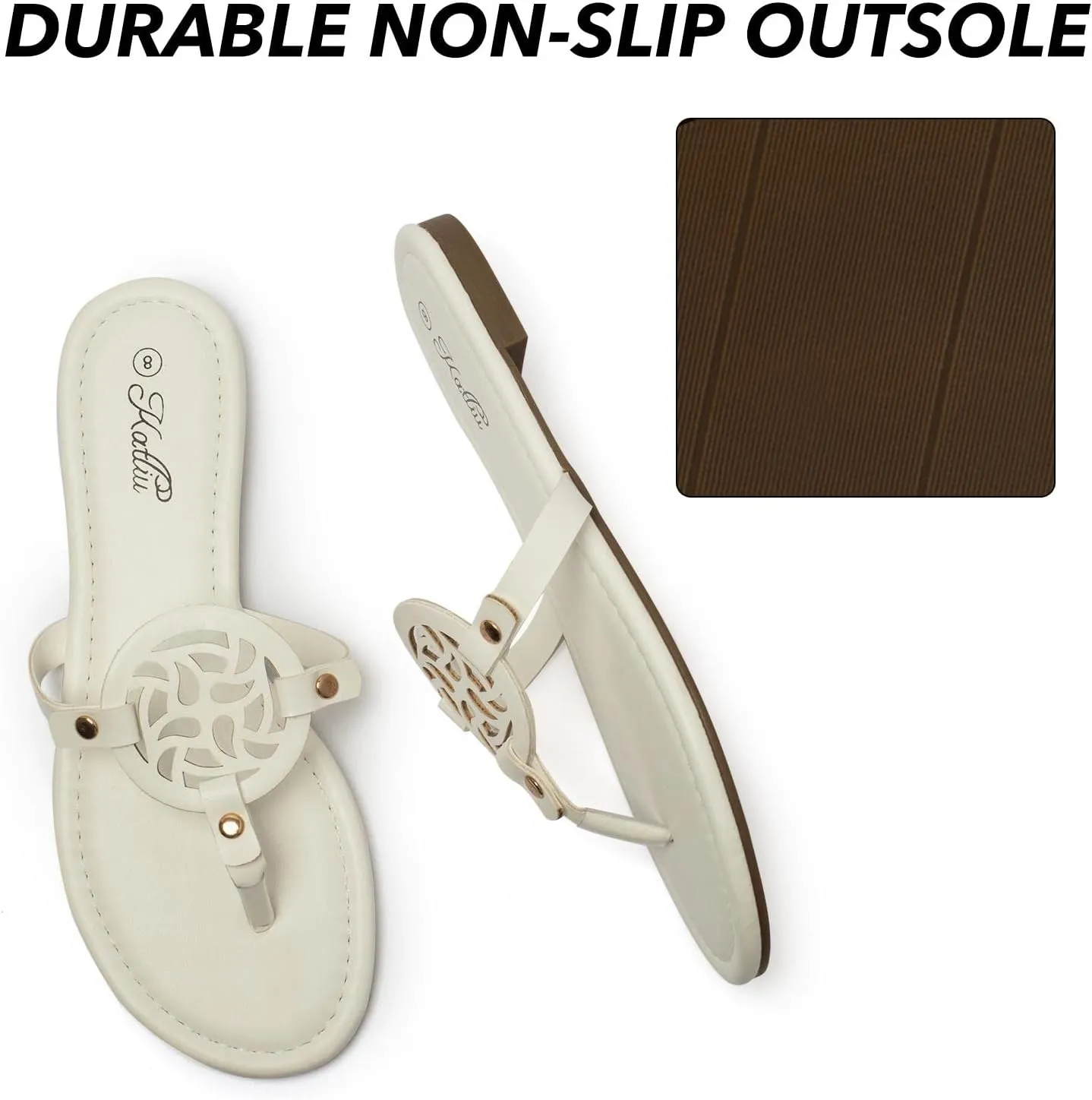 katliu Women's Flat Sandals Flip Flop Sandals Comfortable Dressy Thong Sandals