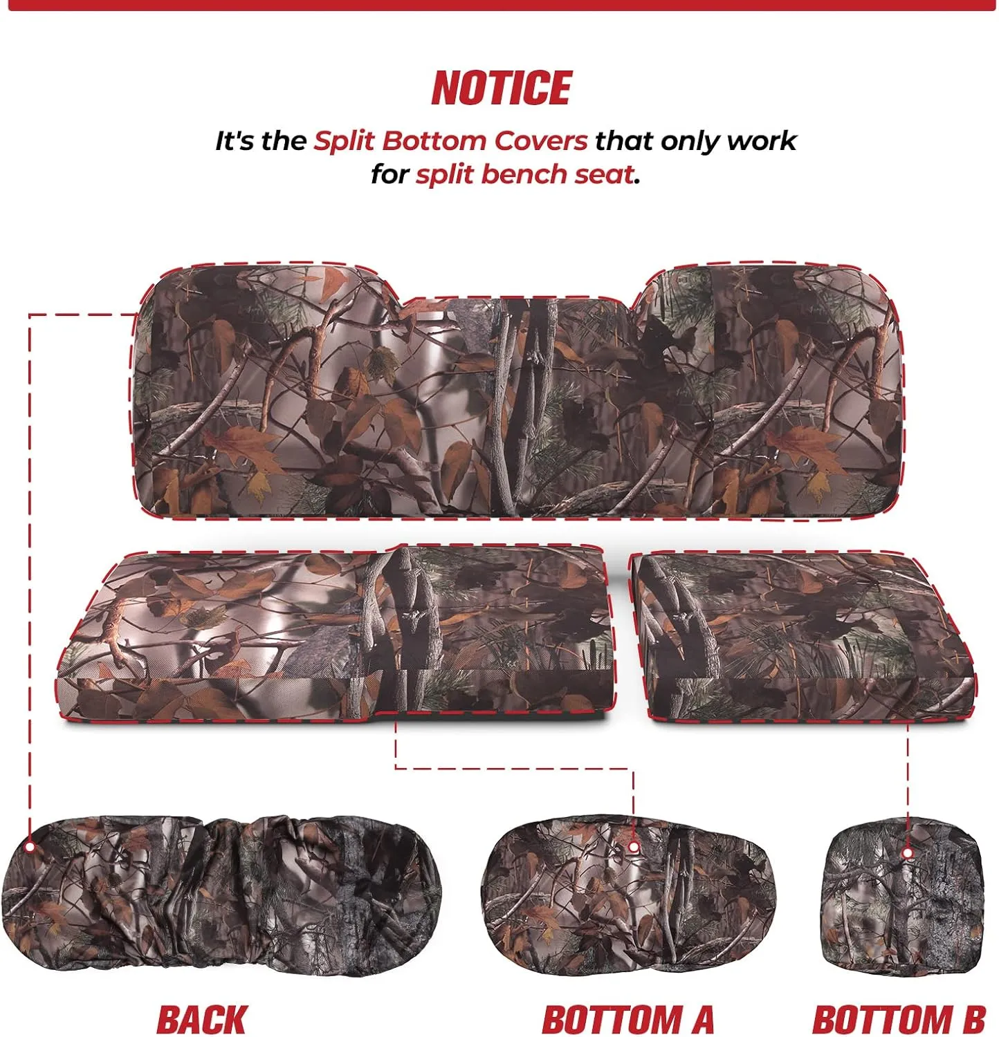 KEMIMOTO 1680D UTV Seat Covers Set Camo Compatible with Polaris Ranger 1000 2020-2025, Polaris Ranger XP 1000 2017-2021, Oxford Fabric Pet Toenail Proof