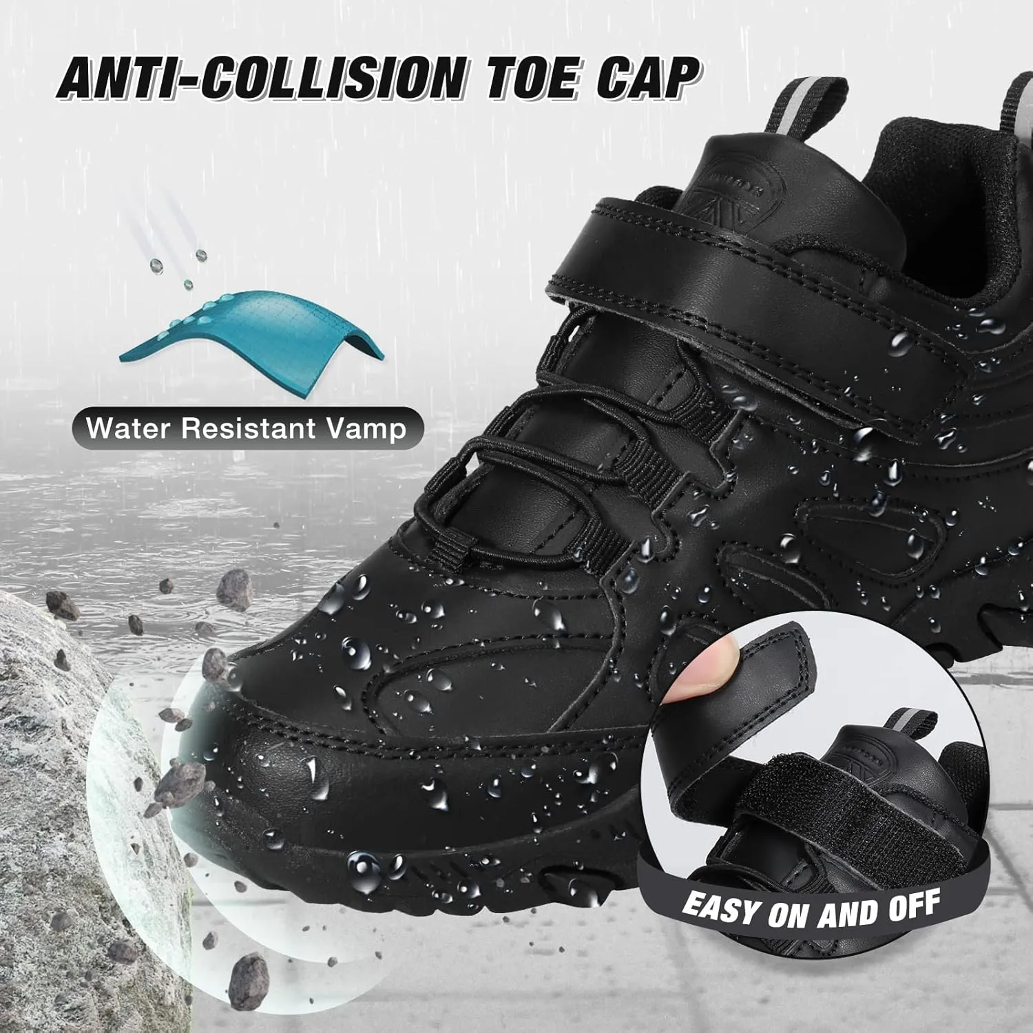 Kids Boys Black School Shoes Oxford Uniform Dress Slip Resistant Athletic Sneaker(Little/Big Kids)