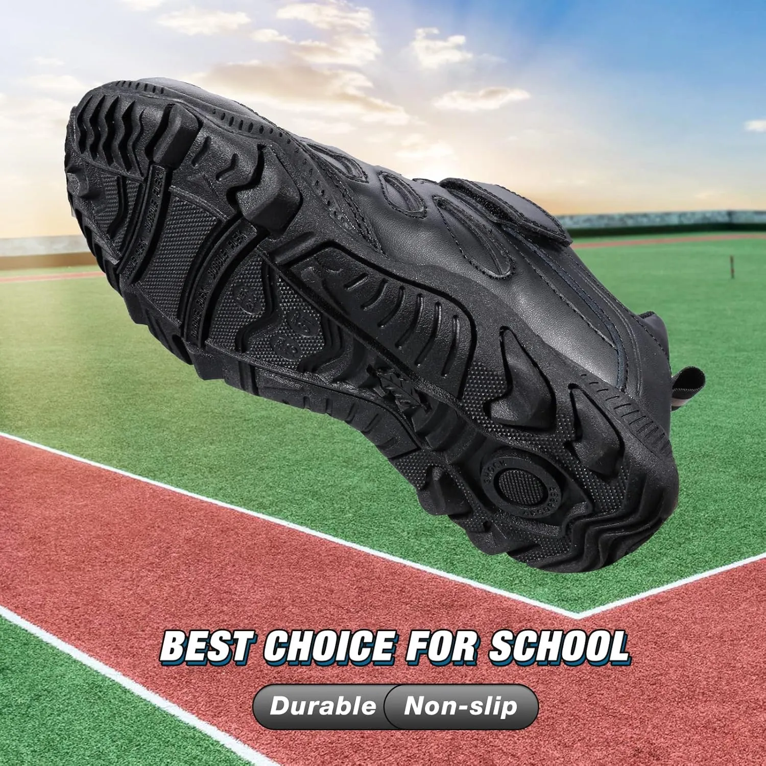 Kids Boys Black School Shoes Oxford Uniform Dress Slip Resistant Athletic Sneaker(Little/Big Kids)