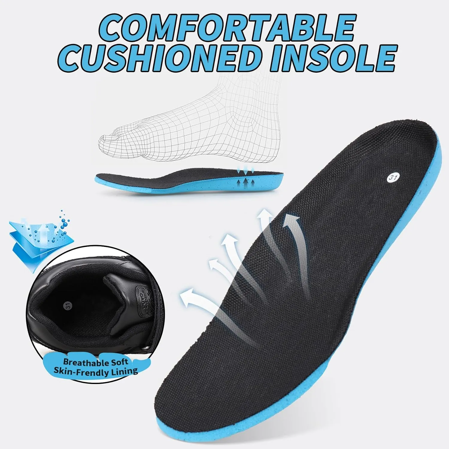 Kids Boys Black School Shoes Oxford Uniform Dress Slip Resistant Athletic Sneaker(Little/Big Kids)