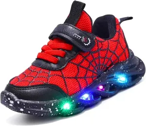 Kids Boys Light Up Trainers LED Shoes Walking Sneakers Toddler Shoes Fashion Flashing Athletic Running Shoe