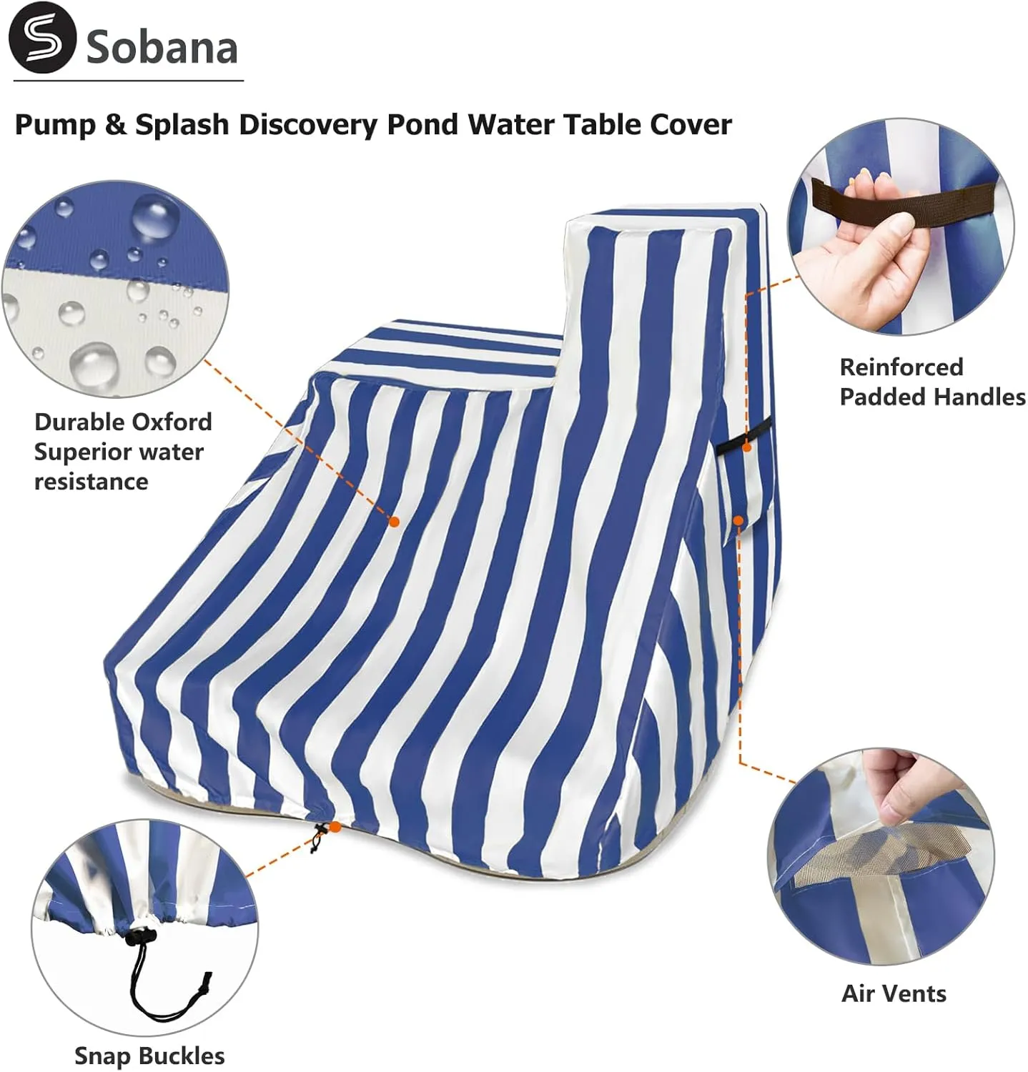 Kids Water Table Cover for Pump & Splash Discovery Pond Water Table,Waterproof Dust Proof Anti-UV Outdoor Kids Water Sensory Table Pool Cover(Cover only,Blue)