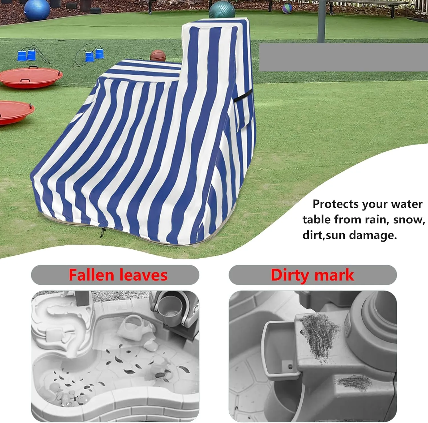 Kids Water Table Cover for Pump & Splash Discovery Pond Water Table,Waterproof Dust Proof Anti-UV Outdoor Kids Water Sensory Table Pool Cover(Cover only,Blue)
