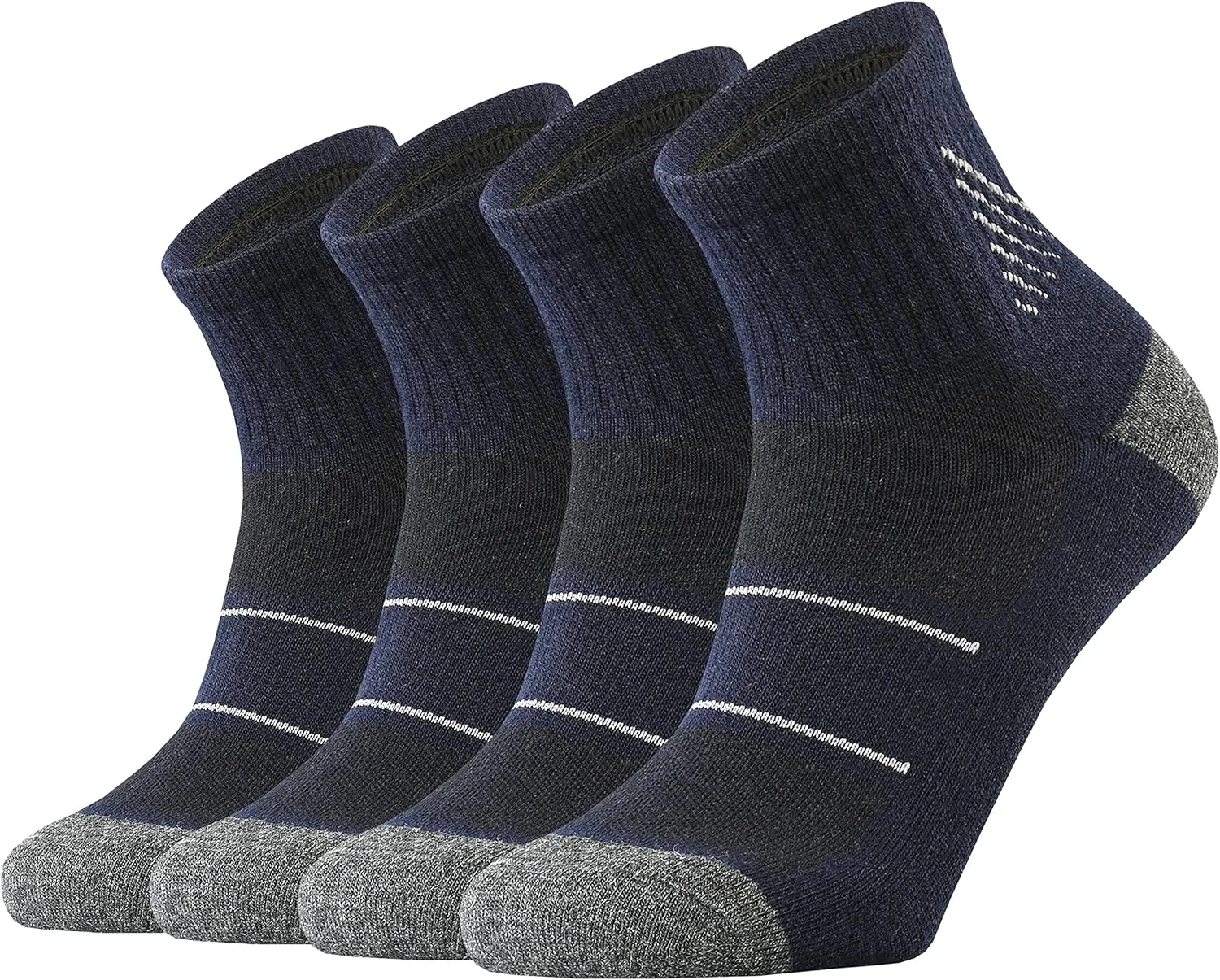 KMM Men's Merino Wool Low Cut Ankle Socks Lightweight Quarter Cushion Anti Blisters Outdoor Hiking Hike Cycling Trail Running