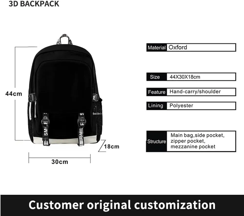 Kotaro Lives Alone Backpack Oxford Cloth Travel Bag High Capacity Unisex Fashion Shoulder Laptop Bag (WP07734X03,One size)