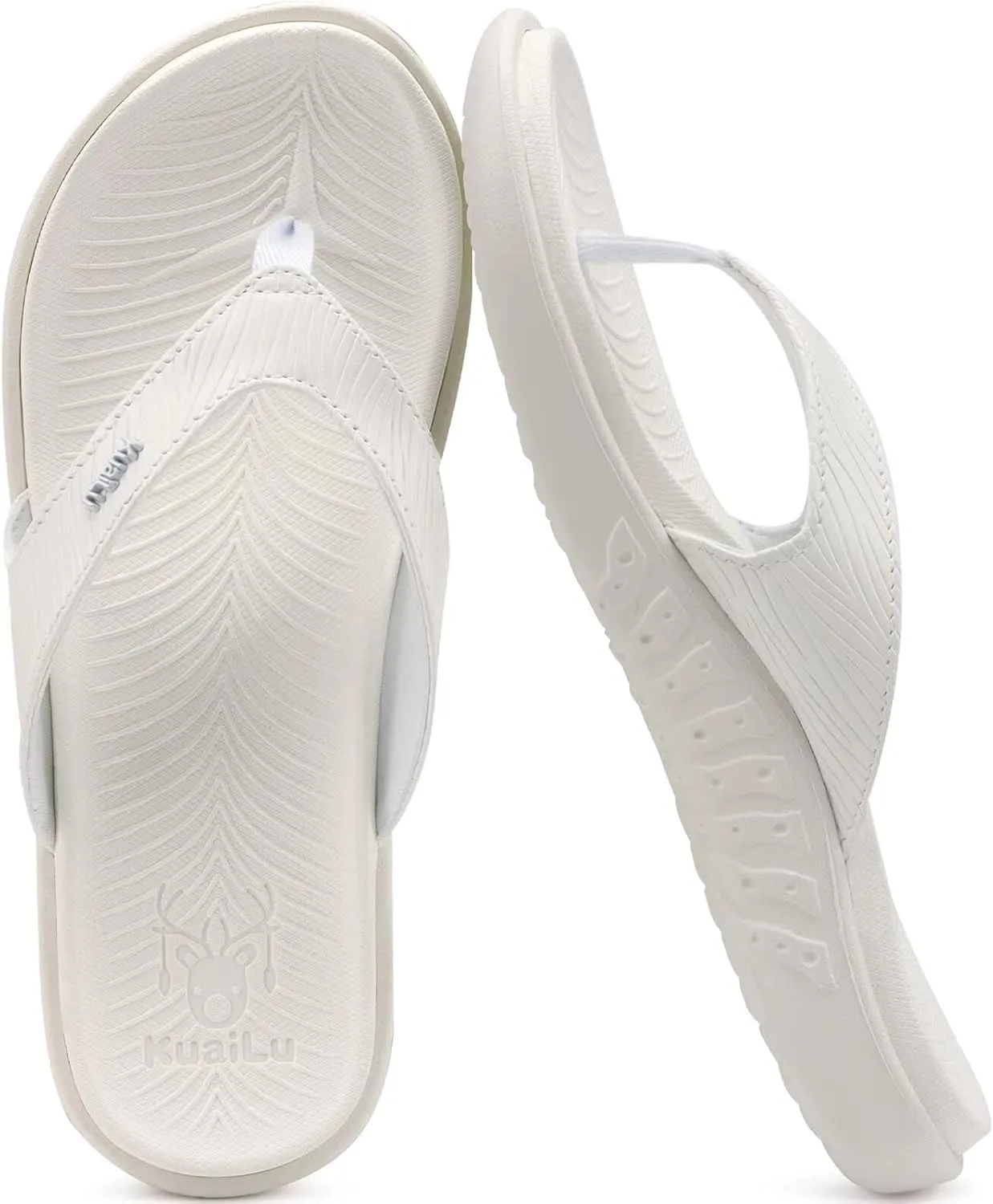 KuaiLu Flip Flops For Women Ladies Orthotic Yoga Mat Cushion Sandals Dressy Womans Lightweight Summer Slip On Beach Thong Sandles with Comfortable Arch Support (US Size 5-12)