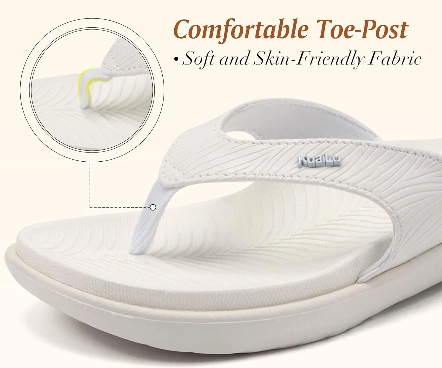 KuaiLu Flip Flops For Women Ladies Orthotic Yoga Mat Cushion Sandals Dressy Womans Lightweight Summer Slip On Beach Thong Sandles with Comfortable Arch Support (US Size 5-12)