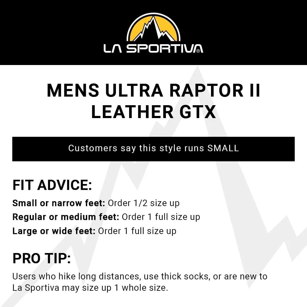 La Sportiva Mens Ultra Raptor II Mid Leather GTX Waterproof Hiking Boots