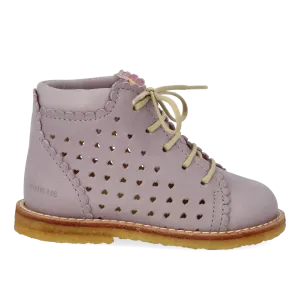 Lace-up shoe with perforated hearts
