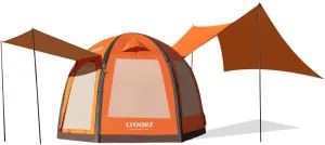 Large Auto Inflatable Tent House with Pump, 2-6 Person Easy Setup Waterproof Oxford, Extra Large Canopy Inflatable Tent House, UV UPF50 