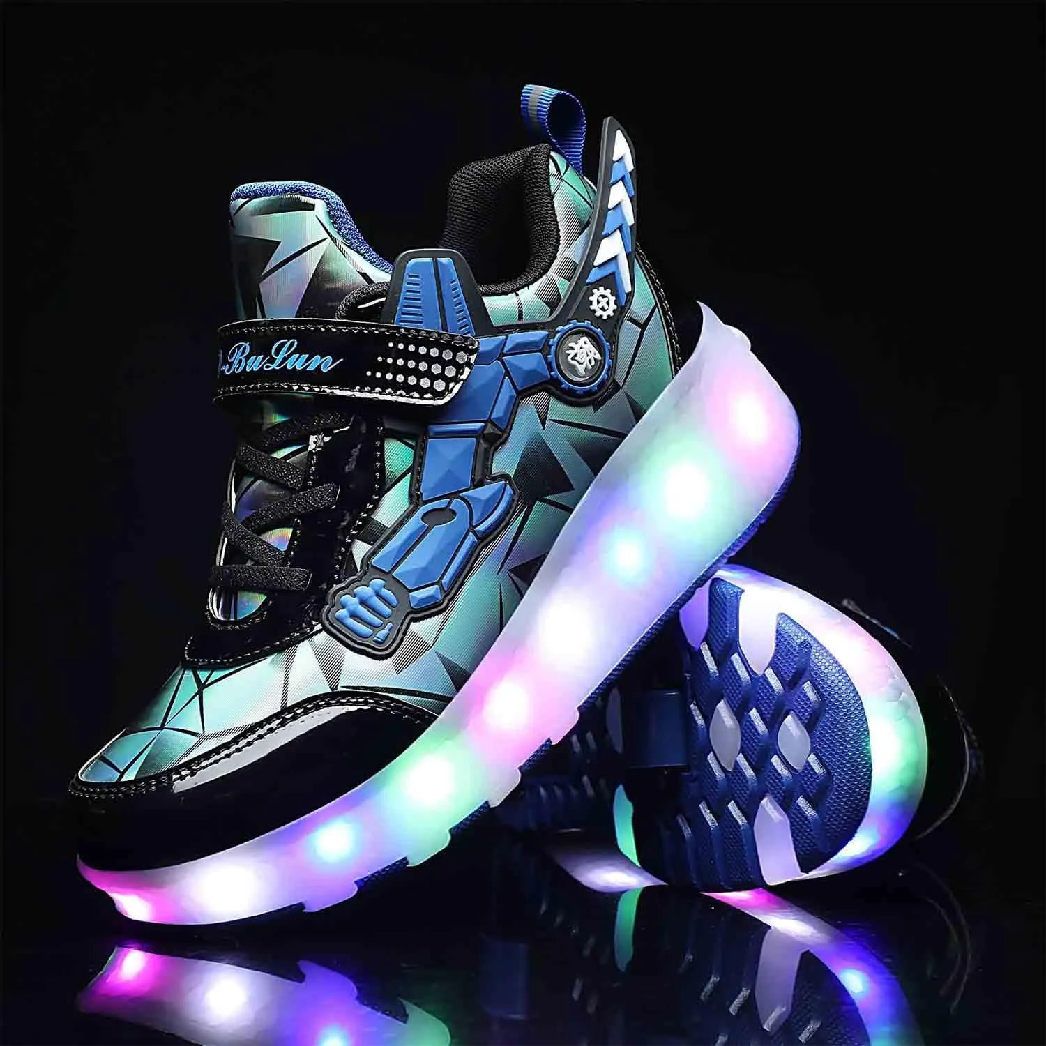 LED Light Up Kids Roller Shoes with 4 Wheels, Sneakers for Boys Girls Birthday Thanksgiving Christmas Day