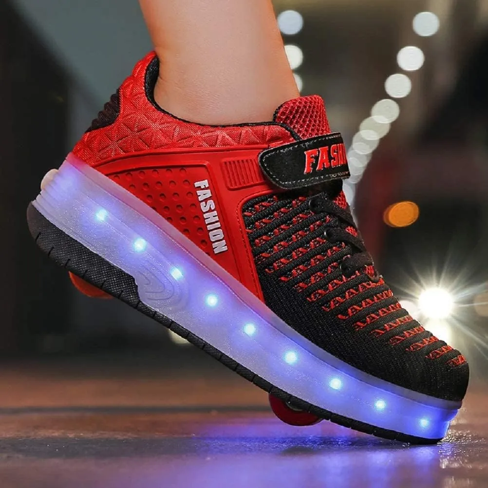 LED Light Up Roller Skates for Kids - Boys & Girls Shoes with Wheels - Colorful Light Shoes