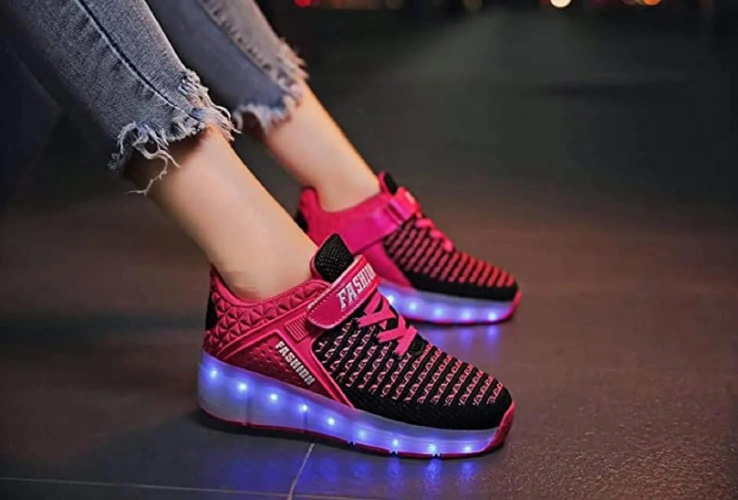LED Light Up Roller Skates for Kids - Boys & Girls Shoes with Wheels - Colorful Light Shoes